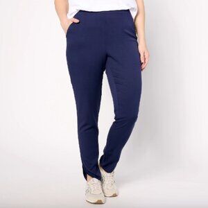 AnyBody Regular Drapey Stretch Woven Pull-On Pants , Navy Sz XS a623884